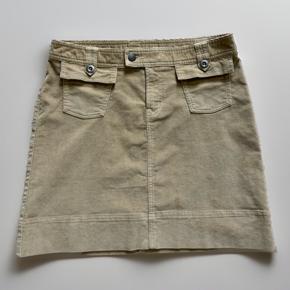 Patagonia Womens Size 6 Corduroy Skirt Tan Brown Organic Cotton With Pockets